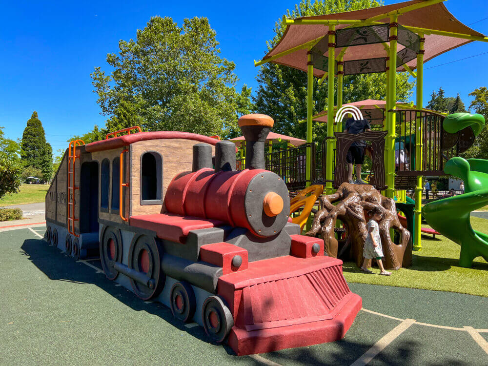 Train Theme Playground at Mercerdale Park Mercer Island